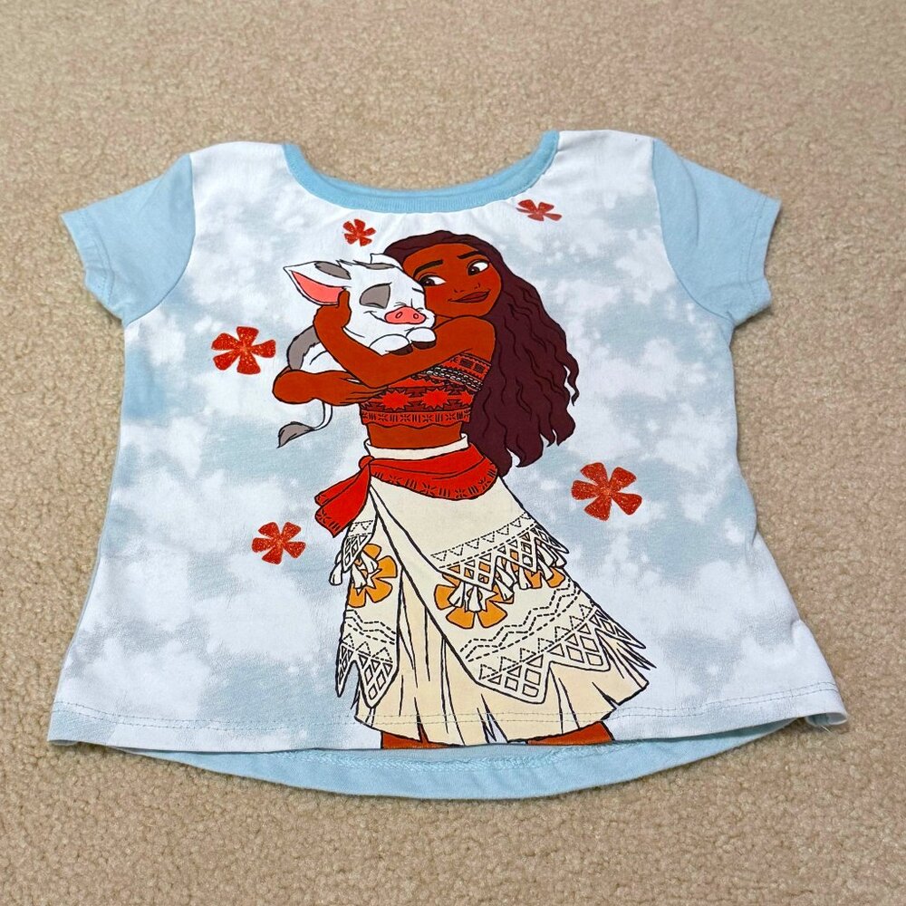 Disney Princess - Girls Short Sleeve Moana Shirt - Size 3T